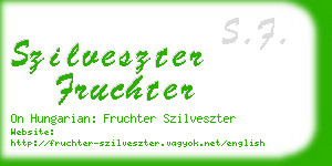 szilveszter fruchter business card
